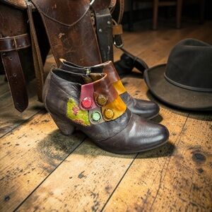 Corkys Elite Bootie Shootie Shoes Multi Color Leather Brown US 7